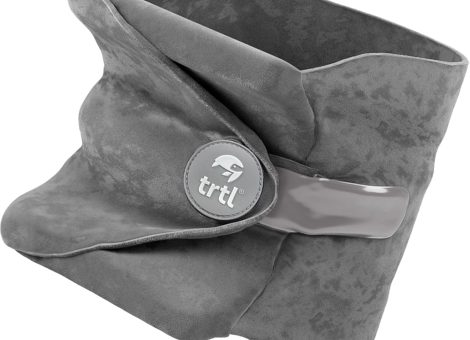 trtl Travel and Airplane Pillow – Real Sleeping Experience on Long Flights – Neck and Shoulder Support – Super-Soft, Lightweight, Easy-to-Carry, and Machine-Washable Flight Pillow